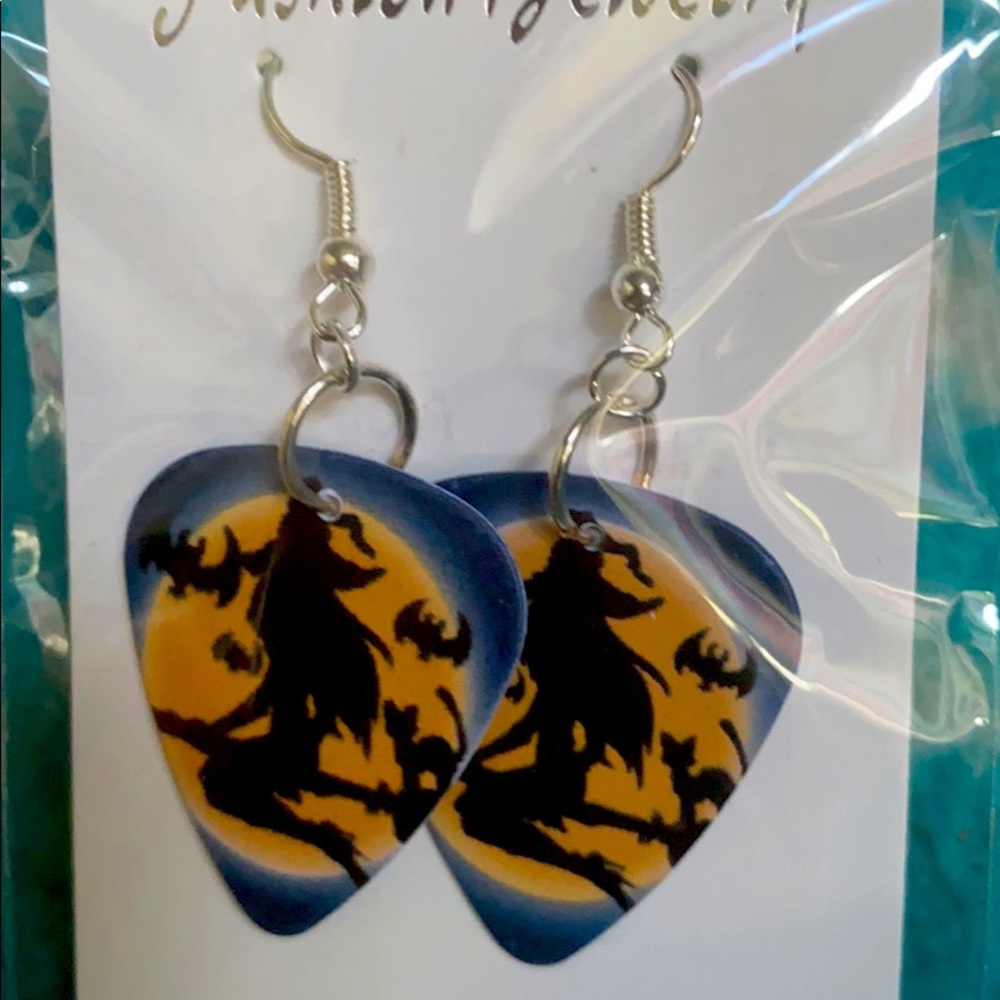 Halloween Guitar Pick Earrings